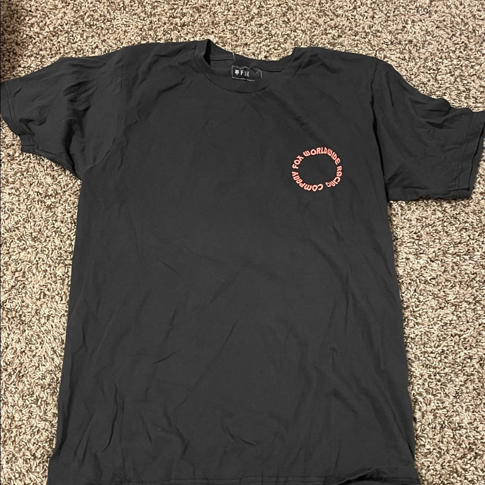 Fox Black Tee with Red Graphic